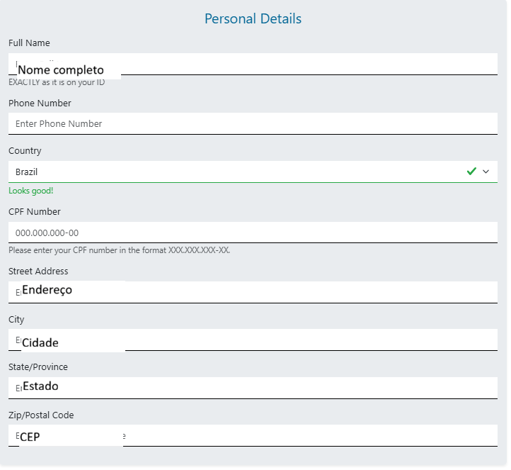 Segunda sessão de informações da aplicação