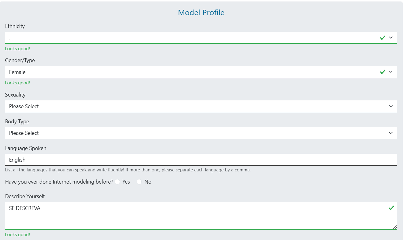Terceira sessão de informações da aplicação