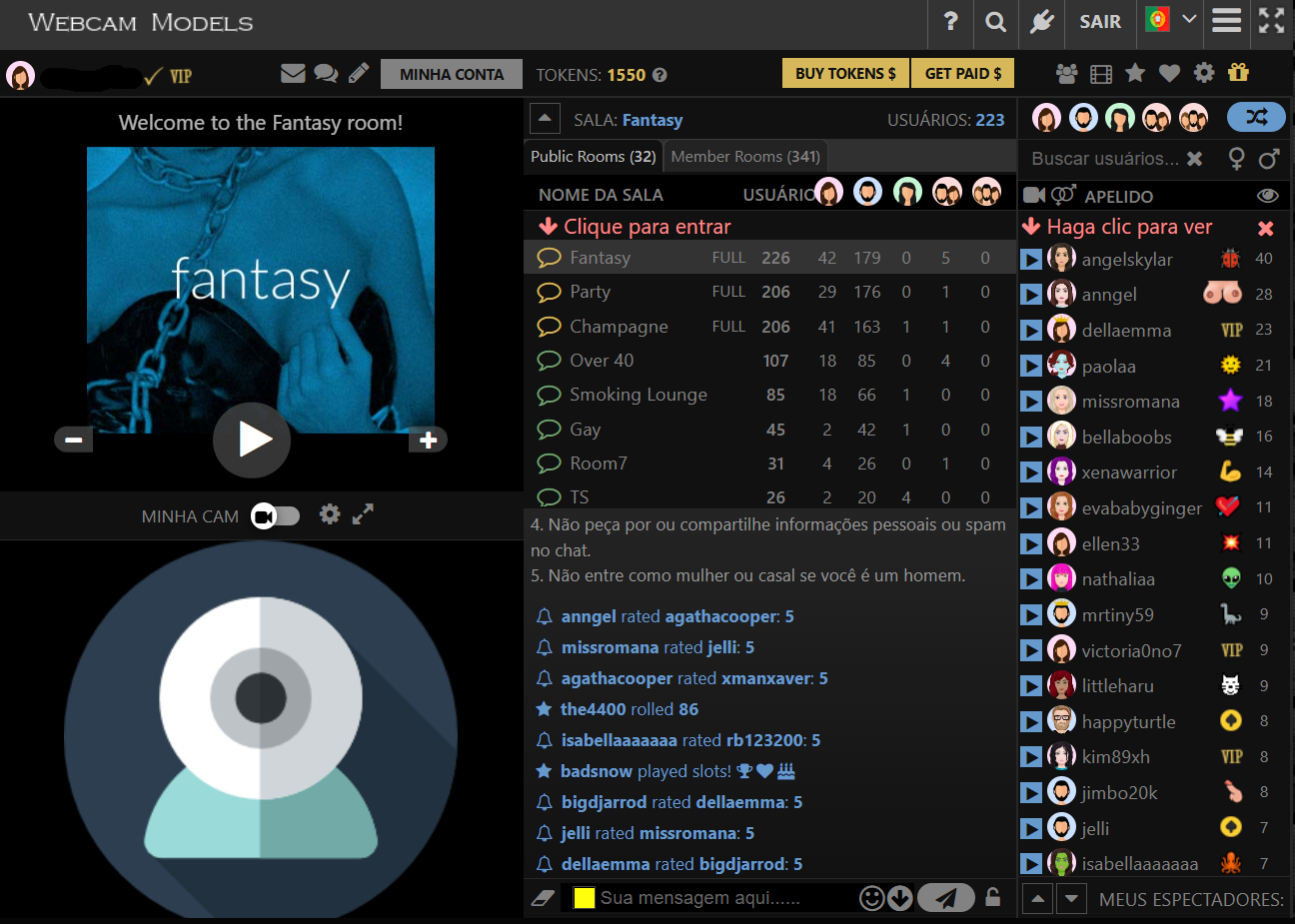 pagina inicial do webcammodels